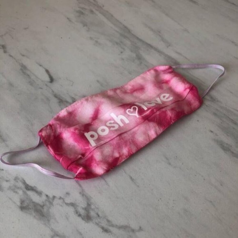 Posh Love Tie Dye Face Mask Pink White NWT - Picture 2 of 3